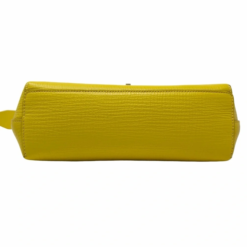 Anya Hindmarch Mortimer Cross-body Crosshatch Calf Leather in Taxi Yellow, NWT - Picture 8 of 14
